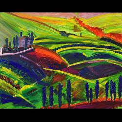 Herbst in der Toskana / Autumn Toscana::Acryl auf Leinwand / Acrylic on canvas, 80 x 80 cm