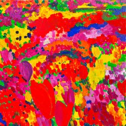 Farbenspiel / Playful colours::Acryl auf Leinwand / Acrylic on canvas, 90 x 90 cm