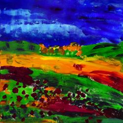 Landscape in the light::Acryl auf Leinwand, Acrylic on canvas, 80 x 80 cm