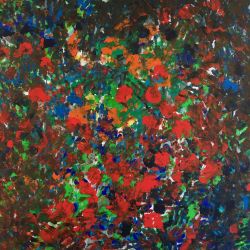 Dancing with colours::Acryl auf Leinwand / Acrylic on canvas, 80 x 80 cm