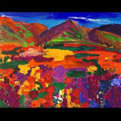 Lebendige Wueste / Vivid desert::Acryl auf Leinwand / Acrylic on canvas, 80 x 100 cm